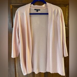 Cable & Gauge Light Pink Open-Front Knit Cardigan